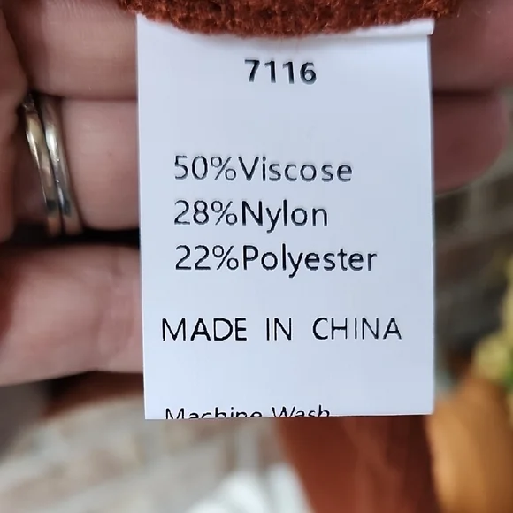 NWT Warm Orange High-Neck Sweater, Size XL - Picture 11 of 11